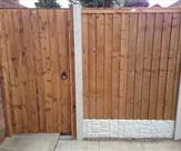 Premium Feather Edge Panel with Conrete Posts and Gravel Boards and Matchboard Gate